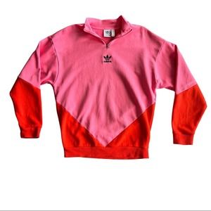 Adidas Pink and Red Women's Sweater